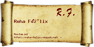 Reha Félix névjegykártya